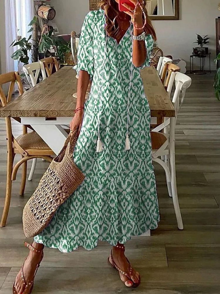 Élodie™ — Robe maxi florale veloutée élégante