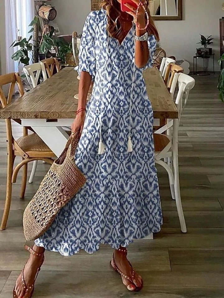 Élodie™ — Robe maxi florale veloutée élégante