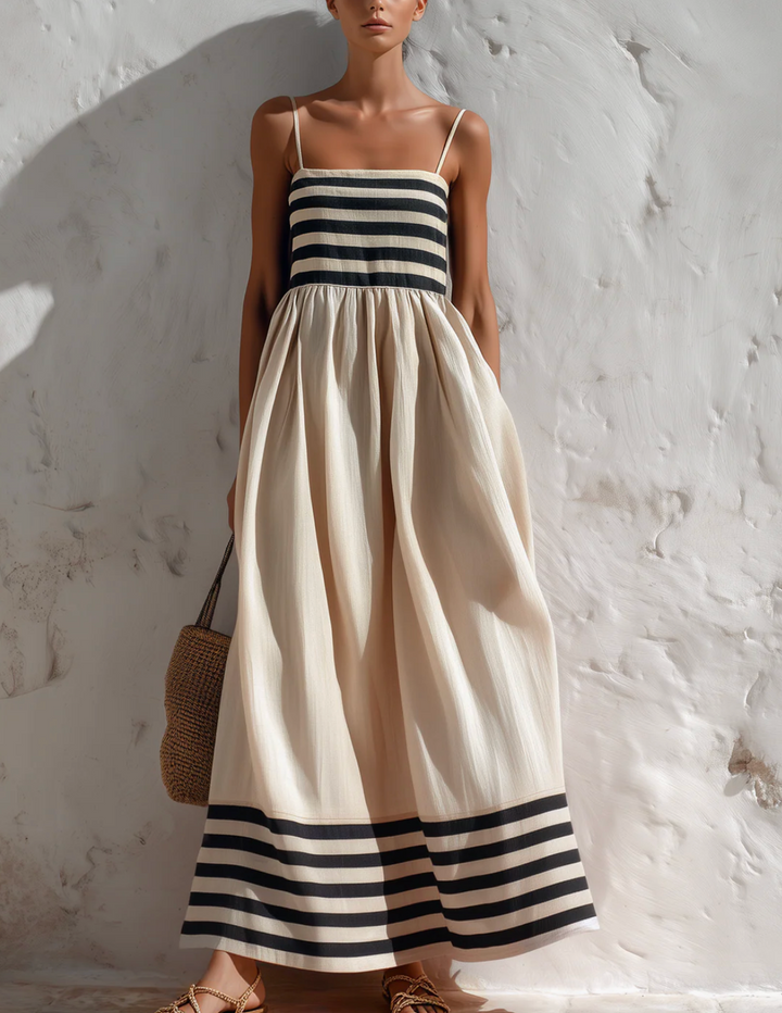 GIRARDLYON | ROBE LONGUE RAYURES MARINE FOR WOMAN