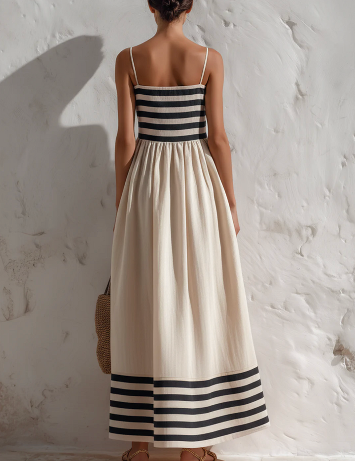 GIRARDLYON | ROBE LONGUE RAYURES MARINE FOR WOMAN