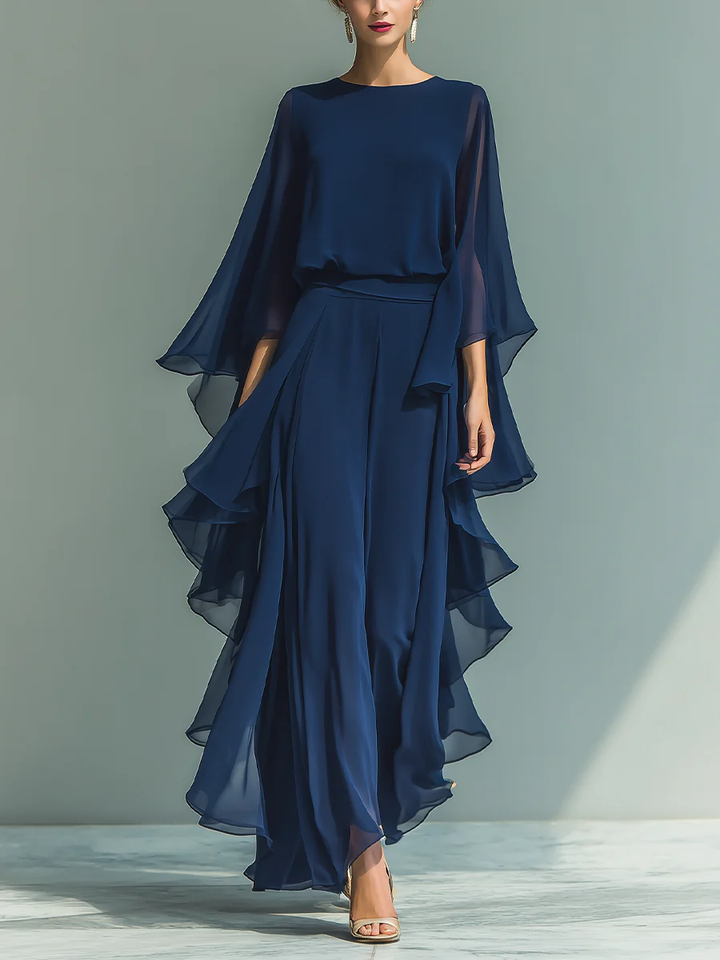 Aurora | Ensemble Élégant en Chiffon à Volants
