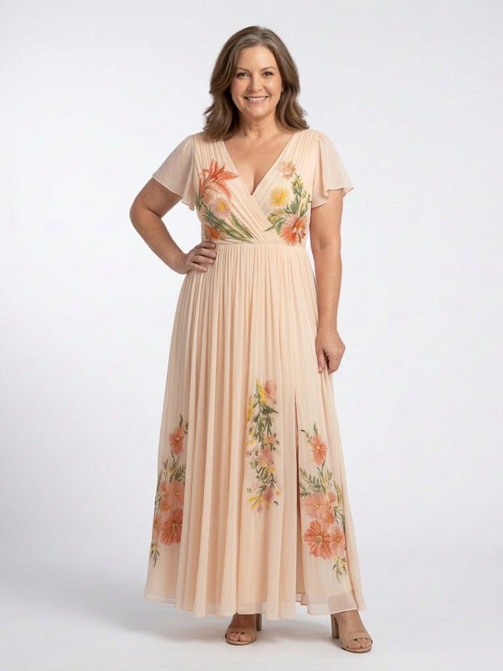 GirardLyon | Robe Maxi Florale Plissée Calista