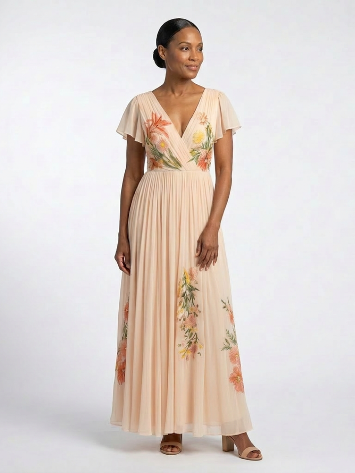GirardLyon | Robe Maxi Florale Plissée Calista