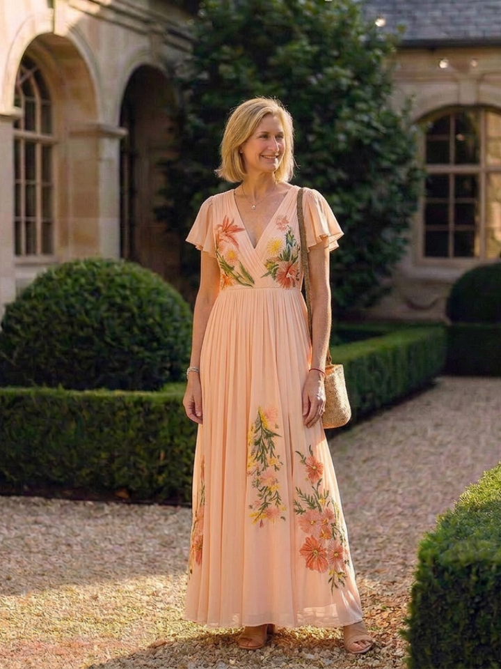 GirardLyon | Robe Maxi Florale Plissée Calista