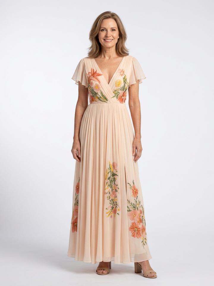 GirardLyon | Robe Maxi Florale Plissée Calista