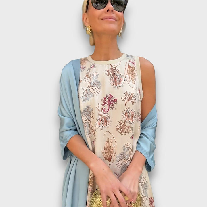 Elveria - Robe longue avec cardigan